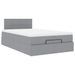 Cadre de lit ottoman avec matelas gris clair 120x190 cm tissu - Photo n°2