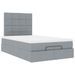 Cadre de lit ottoman avec matelas gris clair 120x190 cm tissu - Photo n°2