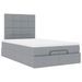 Cadre de lit ottoman avec matelas gris clair 120x190 cm tissu - Photo n°5