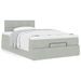 Cadre de lit ottoman avec matelas gris clair 120x190 cm velours - Photo n°1