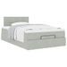 Cadre de lit ottoman avec matelas gris clair 120x190 cm velours - Photo n°4