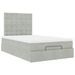 Cadre de lit ottoman avec matelas gris clair 120x190 cm velours - Photo n°4