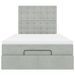 Cadre de lit ottoman avec matelas gris clair 120x190 cm velours - Photo n°5