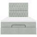 Cadre de lit ottoman avec matelas gris clair 120x190 cm velours - Photo n°6