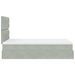 Cadre de lit ottoman avec matelas gris clair 120x190 cm velours - Photo n°7