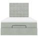 Cadre de lit ottoman avec matelas gris clair 120x190 cm velours - Photo n°6