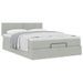 Cadre de lit ottoman avec matelas gris clair 140x200 cm velours - Photo n°4