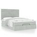 Cadre de lit ottoman avec matelas gris clair 140x200 cm velours - Photo n°1