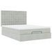 Cadre de lit ottoman avec matelas gris clair 140x200 cm velours - Photo n°4