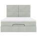 Cadre de lit ottoman avec matelas gris clair 140x200 cm velours - Photo n°6