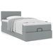 Cadre de lit ottoman avec matelas gris clair 80x200 cm tissu - Photo n°1