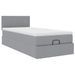 Cadre de lit ottoman avec matelas gris clair 80x200 cm tissu - Photo n°2