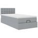 Cadre de lit ottoman avec matelas gris clair 80x200 cm tissu - Photo n°2