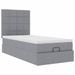 Cadre de lit ottoman avec matelas gris clair 80x200 cm tissu - Photo n°2