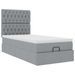 Cadre de lit ottoman avec matelas gris clair 80x200 cm tissu - Photo n°2