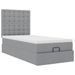 Cadre de lit ottoman avec matelas gris clair 80x200 cm tissu - Photo n°2