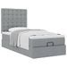 Cadre de lit ottoman avec matelas gris clair 80x200 cm tissu - Photo n°4