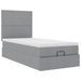 Cadre de lit ottoman avec matelas gris clair 80x200 cm tissu - Photo n°5