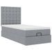 Cadre de lit ottoman avec matelas gris clair 80x200 cm tissu - Photo n°5