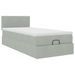 Cadre de lit ottoman avec matelas gris clair 80x200 cm velours - Photo n°2