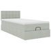 Cadre de lit ottoman avec matelas gris clair 80x200 cm velours - Photo n°2