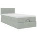 Cadre de lit ottoman avec matelas gris clair 80x200 cm velours - Photo n°5