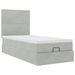 Cadre de lit ottoman avec matelas gris clair 80x200 cm velours - Photo n°5