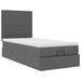 Cadre de lit ottoman avec matelas gris foncé 100x200 cm tissu - Photo n°2