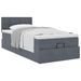 Cadre de lit ottoman avec matelas gris foncé 100x200 cm velours - Photo n°4