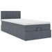 Cadre de lit ottoman avec matelas gris foncé 100x200 cm velours - Photo n°8