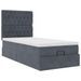 Cadre de lit ottoman avec matelas gris foncé 100x200 cm velours - Photo n°4