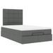 Cadre de lit ottoman avec matelas gris foncé 120x190 cm tissu - Photo n°2