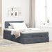 Cadre de lit ottoman avec matelas gris foncé 120x190 cm velours - Photo n°3