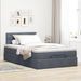 Cadre de lit ottoman avec matelas gris foncé 120x190 cm velours - Photo n°3