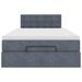 Cadre de lit ottoman avec matelas gris foncé 120x190 cm velours - Photo n°6