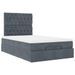 Cadre de lit ottoman avec matelas gris foncé 120x190 cm velours - Photo n°4