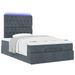 Cadre de lit ottoman avec matelas gris foncé 120x190 cm velours - Photo n°4