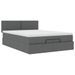 Cadre de lit ottoman avec matelas gris foncé 140x190 cm tissu - Photo n°2