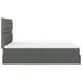 Cadre de lit ottoman avec matelas gris foncé 140x190 cm tissu - Photo n°8