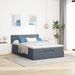 Cadre de lit ottoman avec matelas gris foncé 140x190 cm velours - Photo n°3