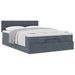 Cadre de lit ottoman avec matelas gris foncé 140x190 cm velours - Photo n°4