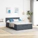 Cadre de lit ottoman avec matelas gris foncé 140x190 cm velours - Photo n°4