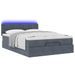 Cadre de lit ottoman avec matelas gris foncé 140x190 cm velours - Photo n°3