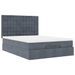 Cadre de lit ottoman avec matelas gris foncé 140x190 cm velours - Photo n°4