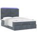 Cadre de lit ottoman avec matelas gris foncé 140x190 cm velours - Photo n°4