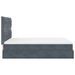 Cadre de lit ottoman avec matelas gris foncé 140x190 cm velours - Photo n°7