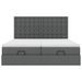 Cadre de lit ottoman avec matelas gris foncé 160x200cm tissu - Photo n°6