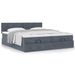 Cadre de lit ottoman avec matelas gris foncé 180x200cm velours - Photo n°1