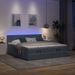 Cadre de lit ottoman avec matelas gris foncé 180x200cm velours - Photo n°1