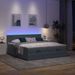 Cadre de lit ottoman avec matelas gris foncé 180x200cm velours - Photo n°1